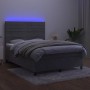 Cama box spring colchón y LED terciopelo gris claro 140x200 cm de vidaXL, Camas y somieres - Ref: Foro24-3136185, Precio: 529...