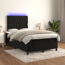 Boxspringbett mit Matratze und LED-Samt in Schwarz, 120 x 200 cm von vidaXL, Betten und Lattenroste - Ref: Foro24-3136295, Pr...