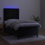 Box spring bed with mattress and LED black velvet 80x200 cm by vidaXL, Beds and slatted bases - Ref: Foro24-3136271, Price: 3...