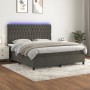 Cama box spring colchón y LED terciopelo gris oscuro 180x200 cm de vidaXL, Camas y somieres - Ref: Foro24-3136318, Precio: 64...