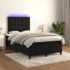 Cama box spring colchón y LED terciopelo negro 120x200 cm de vidaXL, Camas y somieres - Ref: Foro24-3136355, Precio: 423,95 €...