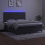 Box spring bed with mattress and LED dark gray velvet 180x200 cm by vidaXL, Beds and slatted bases - Ref: Foro24-3136018, Pri...