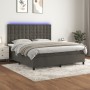 Cama box spring colchón y LED terciopelo gris oscuro 180x200 cm de vidaXL, Camas y somieres - Ref: Foro24-3136378, Precio: 61...