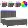 Boxspringbett mit Matratze und dunkelgrauem LED-Samt 180x200 cm von vidaXL, Betten und Lattenroste - Ref: Foro24-3136378, Pre...