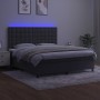 Box spring bed with mattress and LED dark gray velvet 180x200 cm by vidaXL, Beds and slatted bases - Ref: Foro24-3136378, Pri...