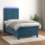 Boxspringbett mit Matratze und LED dunkelblauem Samt 90x190 cm von vidaXL, Betten und Lattenroste - Ref: Foro24-3135979, Prei...