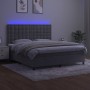 Box spring bed with mattress and LED light gray velvet 180x200 cm by vidaXL, Beds and slatted bases - Ref: Foro24-3136377, Pr...