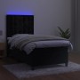 Box spring bed with mattress and LED black velvet 100x200 cm by vidaXL, Beds and slatted bases - Ref: Foro24-3136349, Price: ...