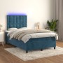 Box spring bed with mattress and LED dark blue velvet 120x200 cm by vidaXL, Beds and slatted bases - Ref: Foro24-3136357, Pri...