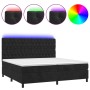 Boxspringbett mit Matratze und LED-Samt in Schwarz, 200 x 200 cm von vidaXL, Betten und Lattenroste - Ref: Foro24-3136325, Pr...