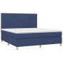 Cama box spring colchón y luces LED tela azul 180x200 cm de vidaXL, Camas y somieres - Ref: Foro24-3135299, Precio: 624,65 €,...