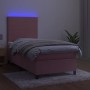 Cama box spring colchón y LED terciopelo rosa 100x200 cm de vidaXL, Camas y somieres - Ref: Foro24-3135992, Precio: 366,18 €,...