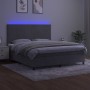 Cama box spring colchón y LED terciopelo gris claro 160x200 cm de vidaXL, Camas y somieres - Ref: Foro24-3136011, Precio: 578...