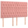 Cama box spring colchón y LED terciopelo rosa 160x200 cm de vidaXL, Camas y somieres - Ref: Foro24-3136316, Precio: 590,59 €,...