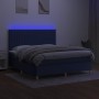 Box spring bed mattress and LED lights blue fabric 180x200 cm by vidaXL, Beds and slatted bases - Ref: Foro24-3135619, Price:...