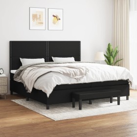 Cama box spring con colchón tela negro 200x200 cm de vidaXL, Camas y somieres - Ref: Foro24-3136623, Precio: 756,81 €, Descue...