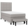 Cama box spring con colchón tela gris claro 100x200 cm de vidaXL, Camas y somieres - Ref: Foro24-3136573, Precio: 384,10 €, D...