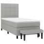 Cama box spring con colchón tela gris claro 100x200 cm de vidaXL, Camas y somieres - Ref: Foro24-3136573, Precio: 384,10 €, D...