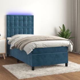 Boxspringbett mit Matratze und LED dunkelblauem Samt 80x200 cm von vidaXL, Betten und Lattenroste - Ref: Foro24-3136333, Prei...