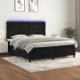 Cama box spring colchón y LED terciopelo negro 160x200 cm de vidaXL, Camas y somieres - Ref: Foro24-3136313, Precio: 600,11 €...