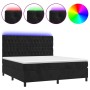 Cama box spring colchón y LED terciopelo negro 160x200 cm de vidaXL, Camas y somieres - Ref: Foro24-3136313, Precio: 600,11 €...