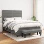 Cama box spring con colchón tela gris oscuro 140x200 cm de vidaXL, Camas y somieres - Ref: Foro24-3136678, Precio: 560,94 €, ...