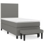 Box spring bed with dark gray fabric mattress 90x200 cm by vidaXL, Beds and slatted bases - Ref: Foro24-3136406, Price: 367,0...