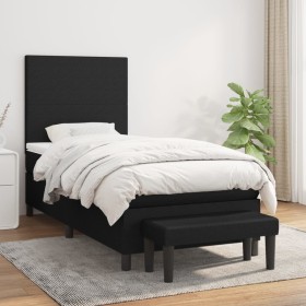 Cama box spring con colchón tela negro 90x200 cm de vidaXL, Camas y somieres - Ref: Foro24-3136407, Precio: 365,72 €, Descuen...