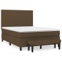 Cama box spring con colchón tela marrón oscuro 140x200 cm de vidaXL, Camas y somieres - Ref: Foro24-3136440, Precio: 549,15 €...