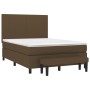 Cama box spring con colchón tela marrón oscuro 140x200 cm de vidaXL, Camas y somieres - Ref: Foro24-3136440, Precio: 549,15 €...