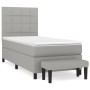 Box spring bed with light gray fabric mattress 90x200 cm by vidaXL, Beds and slatted bases - Ref: Foro24-3136565, Price: 364,...