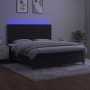 Box spring bed with mattress and LED black velvet 180x200 cm by vidaXL, Beds and slatted bases - Ref: Foro24-3136379, Price: ...