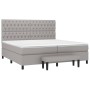 Cama box spring con colchón tela gris claro 200x200 cm de vidaXL, Camas y somieres - Ref: Foro24-3136861, Precio: 717,87 €, D...