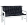 Gartenbankkissen 2 Stück schwarz karierter Stoff 120x50x7cm von vidaXL, Kissen für Stühle und Sofas - Ref: Foro24-361691, Pre...