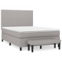 Cama box spring con colchón tela gris claro 140x190 cm de vidaXL, Camas y somieres - Ref: Foro24-3136429, Precio: 562,41 €, D...