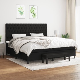 Box spring bed with black fabric mattress 200x200 cm by vidaXL, Beds and slatted bases - Ref: Foro24-3136863, Price: 740,88 €...