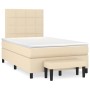 Box spring bed with cream fabric mattress 120x200 cm by vidaXL, Beds and slatted bases - Ref: Foro24-3136586, Price: 455,69 €...