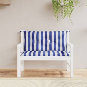 Garden bench cushions 2 pcs blue white striped fabric 100x50x7 cm by vidaXL, Cushions for chairs and sofas - Ref: Foro24-3616...