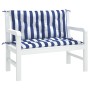 Garden bench cushions 2 pcs blue white striped fabric 100x50x7 cm by vidaXL, Cushions for chairs and sofas - Ref: Foro24-3616...