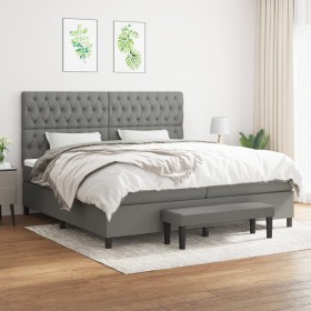 Cama box spring con colchón tela gris oscuro 200x200 cm de vidaXL, Camas y somieres - Ref: Foro24-3136862, Precio: 759,48 €, ...