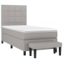 Cama box spring con colchón tela gris claro 90x190 cm de vidaXL, Camas y somieres - Ref: Foro24-3136557, Precio: 374,99 €, De...