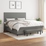 Cama box spring con colchón tela gris oscuro 160x200 cm de vidaXL, Camas y somieres - Ref: Foro24-3136446, Precio: 592,77 €, ...