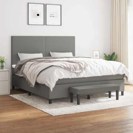 Box spring bed with dark gray fabric mattress 160x200 cm by vidaXL, Beds and slatted bases - Ref: Foro24-3136446, Price: 592,...