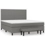 Cama box spring con colchón tela gris oscuro 160x200 cm de vidaXL, Camas y somieres - Ref: Foro24-3136446, Precio: 592,77 €, ...