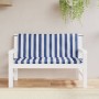 Garden bench cushions 2 pcs blue white striped fabric 120x50x7 cm by vidaXL, Cushions for chairs and sofas - Ref: Foro24-3616...