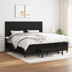 Box spring bed with black fabric mattress 200x200 cm by vidaXL, Beds and slatted bases - Ref: Foro24-3136463, Price: 675,89 €...