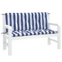 Garden bench cushions 2 pcs blue white striped fabric 120x50x7 cm by vidaXL, Cushions for chairs and sofas - Ref: Foro24-3616...