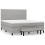 Cama box spring con colchón tela gris claro 160x200 cm de vidaXL, Camas y somieres - Ref: Foro24-3136445, Precio: 614,21 €, D...