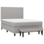 Cama box spring con colchón tela gris claro 140x200 cm de vidaXL, Camas y somieres - Ref: Foro24-3136437, Precio: 557,43 €, D...