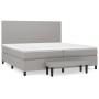 Cama box spring con colchón tela gris claro 200x200 cm de vidaXL, Camas y somieres - Ref: Foro24-3136461, Precio: 709,18 €, D...